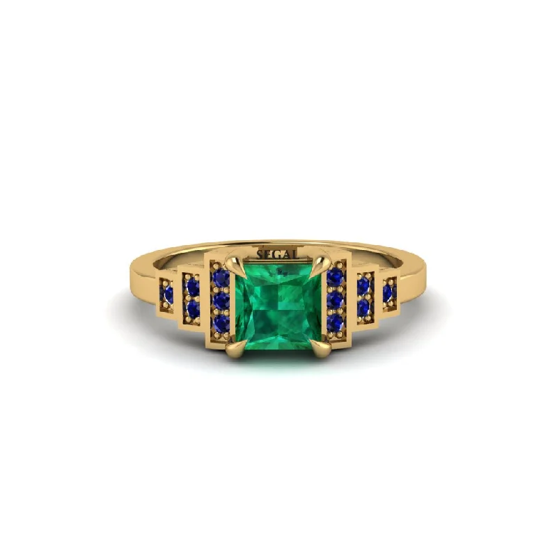 ethical engagement rings for women -Emerald Geometric Princess Cut Engagement Ring - Thea No. 64