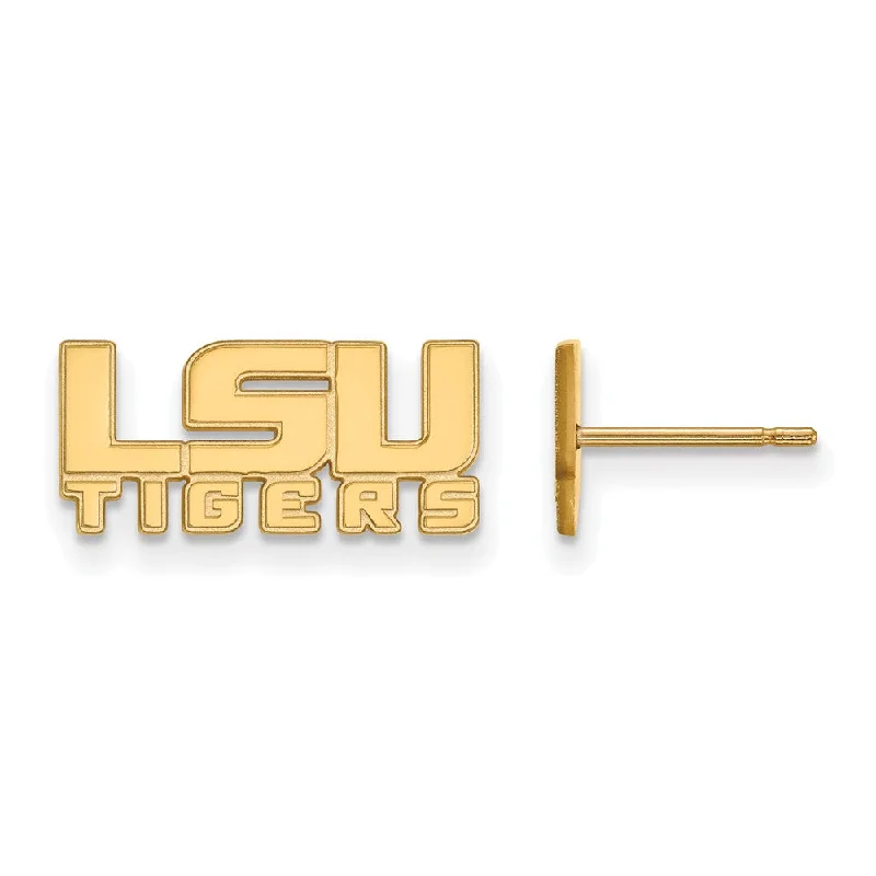 huggie hoop earrings for women -14k Yellow Gold Louisiana State University XS (Tiny) Post Earrings