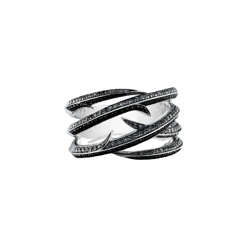 Women's rings chic-tungsten-Black Diamond Thorn Embrace Wrap Ring