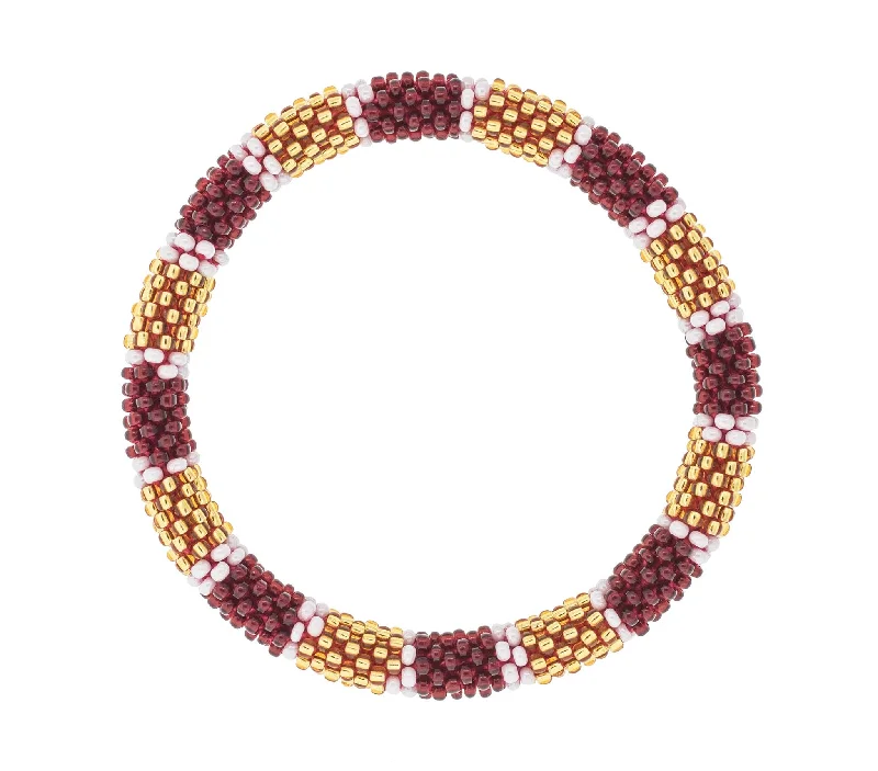 everyday wear bracelets for women -Game Day Roll-On® Bracelet <br> Burgundy & Gold