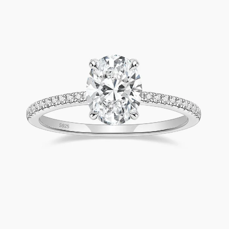 engagement rings under $1000 -Oval Cut Cubic Zirconia Engagement Ring