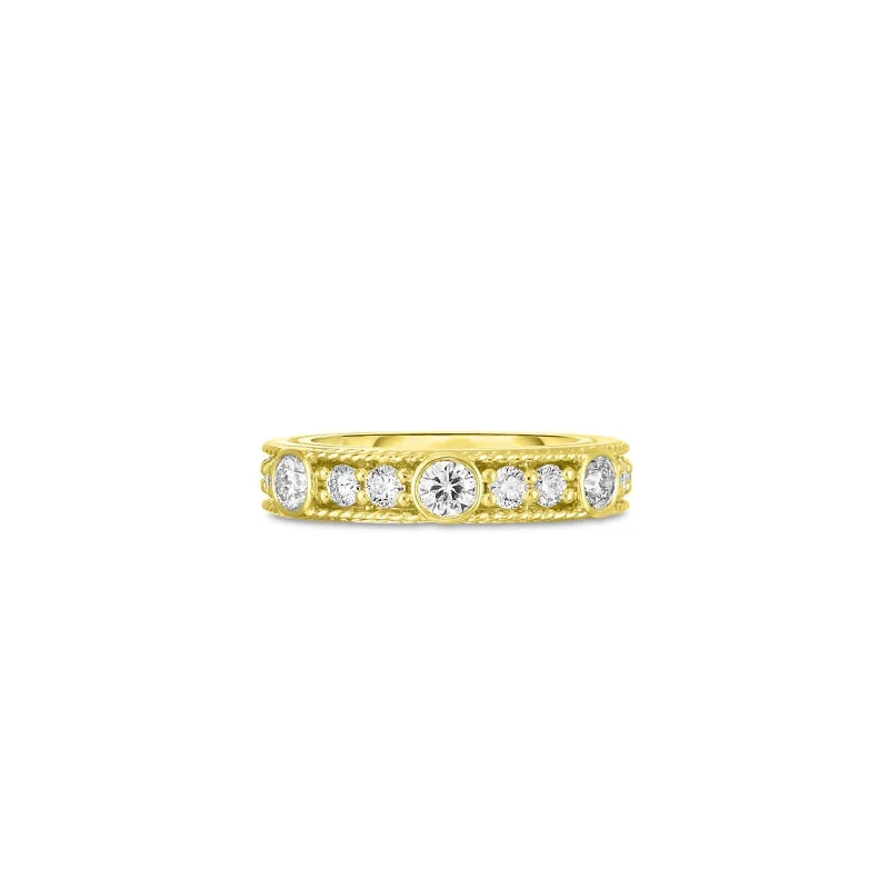 Women's rings soft-shade-18k Yellow Gold Diamond Florentine Band