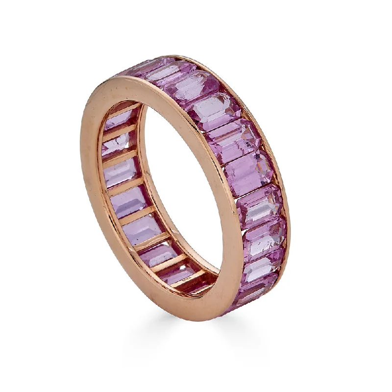 Women's rings prismatic-opal-Pink Sapphire Eternity Band