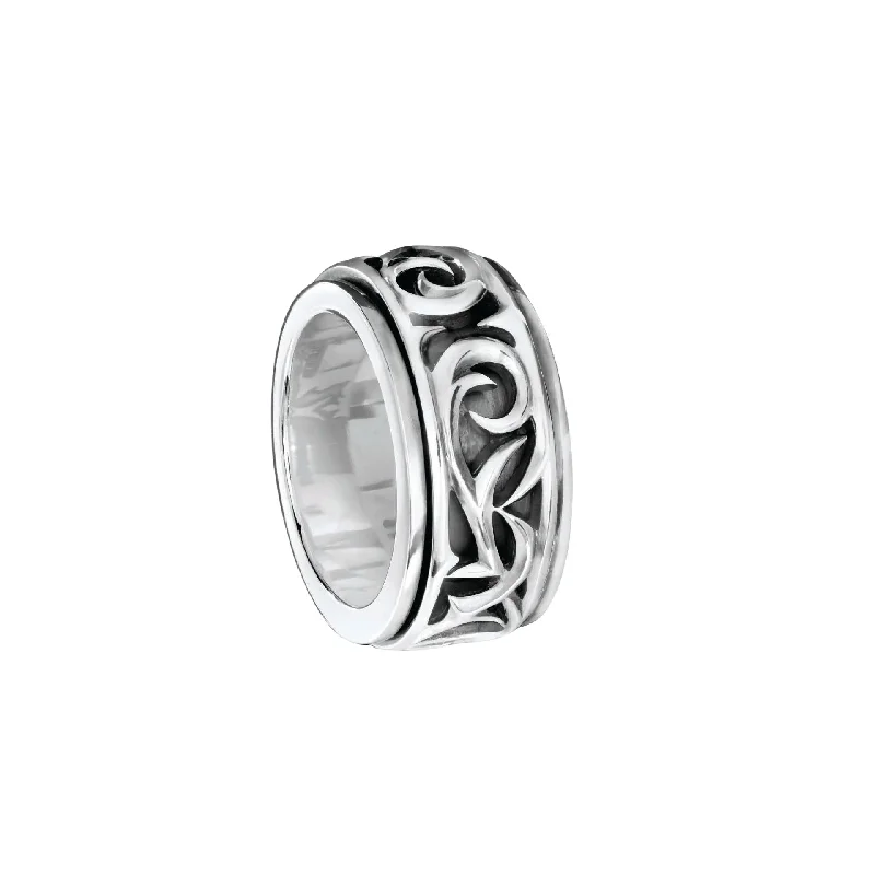 Women's rings apricot-blush-Thorn Carved Rotating Ring