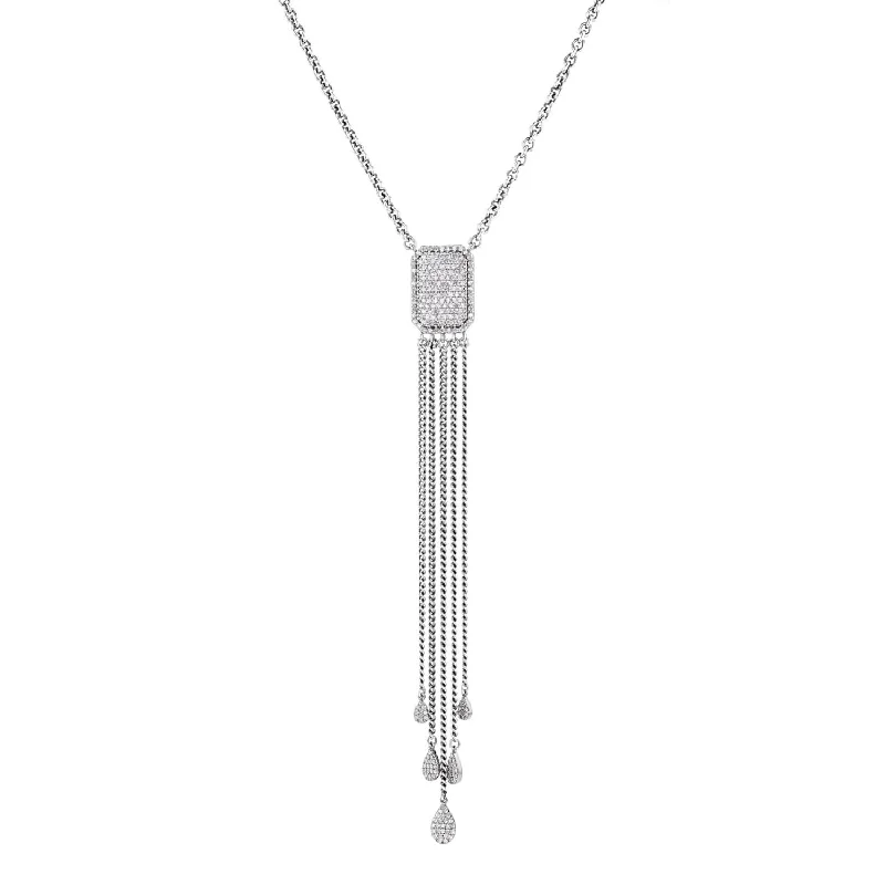 layered necklaces for women -Bolo Style Diamond Fringe Necklace  N0002641