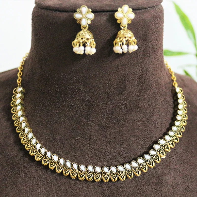 delicate necklaces for women -H K Fashion Gold Plated Crystal Stone Necklace Set