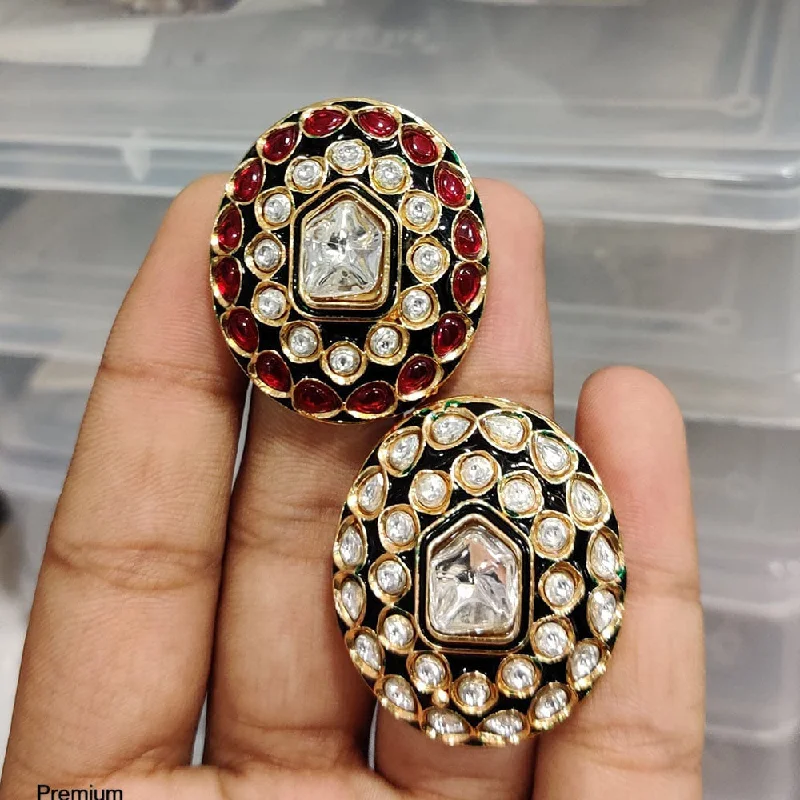 Women's rings bold-twirl-JCM Gold Plated Kundan Stone And  Meenakari Ring