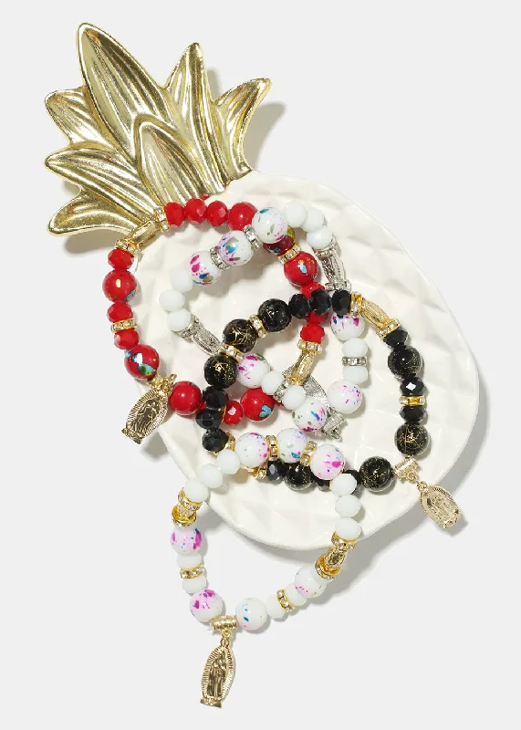 handmade gemstone bracelets for women -Virgin Mary Bead Bracelet