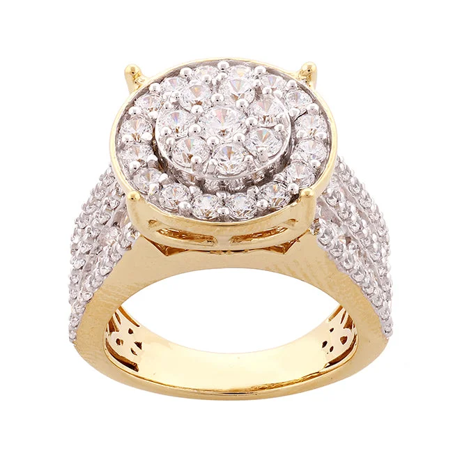 rose cut engagement rings for women -Red Hot Deal  3 CTW Diamond Engagement Ring in 10KT Yellow Gold