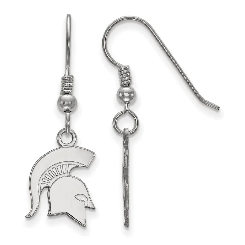 round stud earrings for women -Sterling Silver Michigan State University Small Dangle Earrings