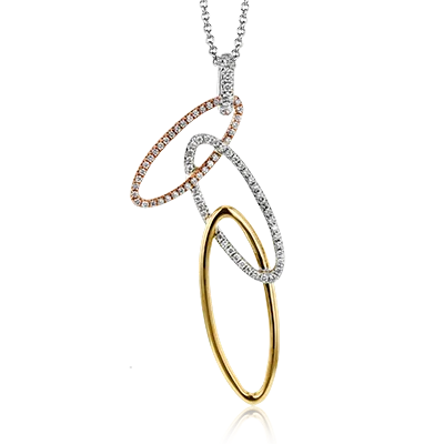 rose gold necklaces for women -Clio Pendant Necklace in 18k Gold with Diamonds LP4562