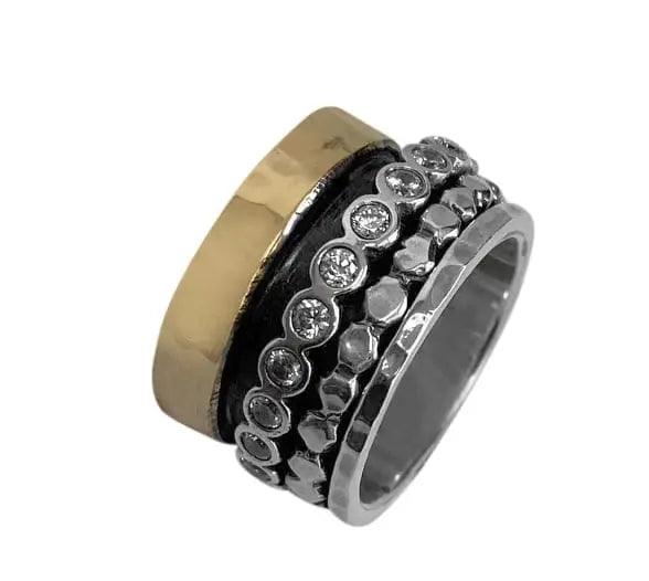 Women's rings lunar-chic-9ct Gold and Silver Spinning Ring