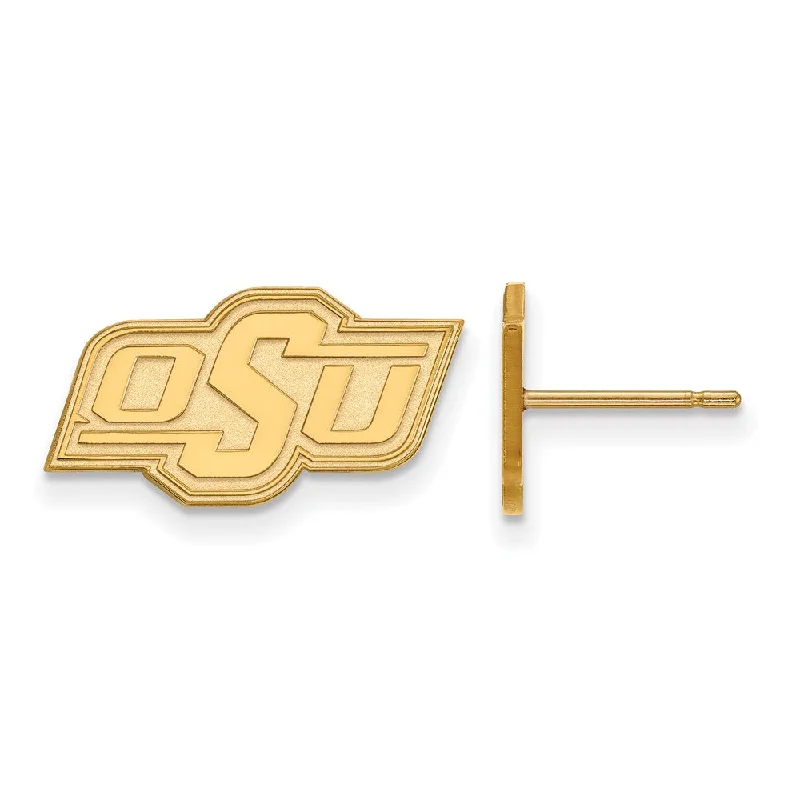 classy earrings for women -10k Yellow Gold Oklahoma State University XS (Tiny) Post Earrings