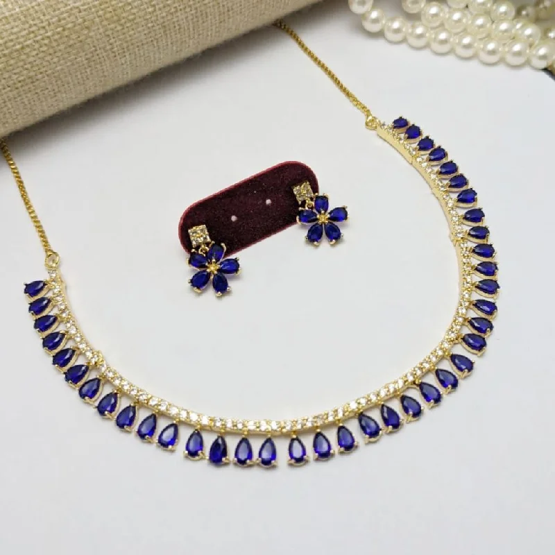 fashion necklaces for women -Aamrapali Gold Plated Crystal Stone Necklace Set