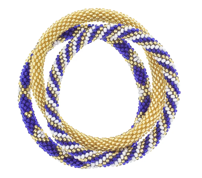 white bracelets for women -Game Day Roll-On® Bracelets <br> Gold & Navy