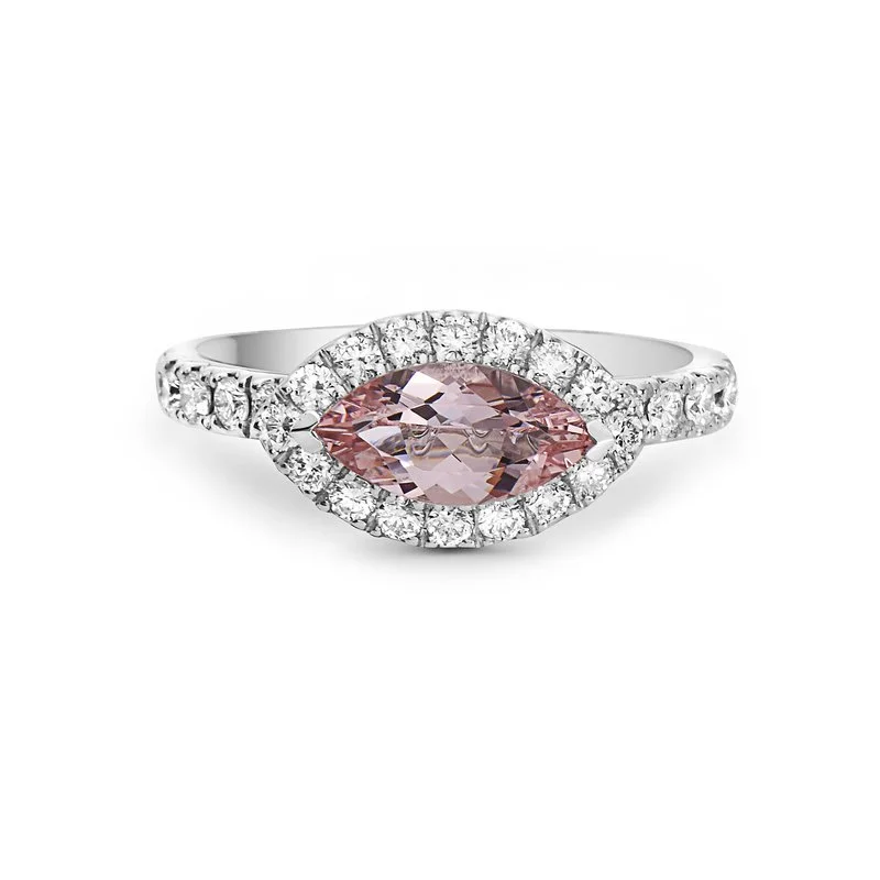 Women's rings luxe-spark-Morganite and Diamond Ring