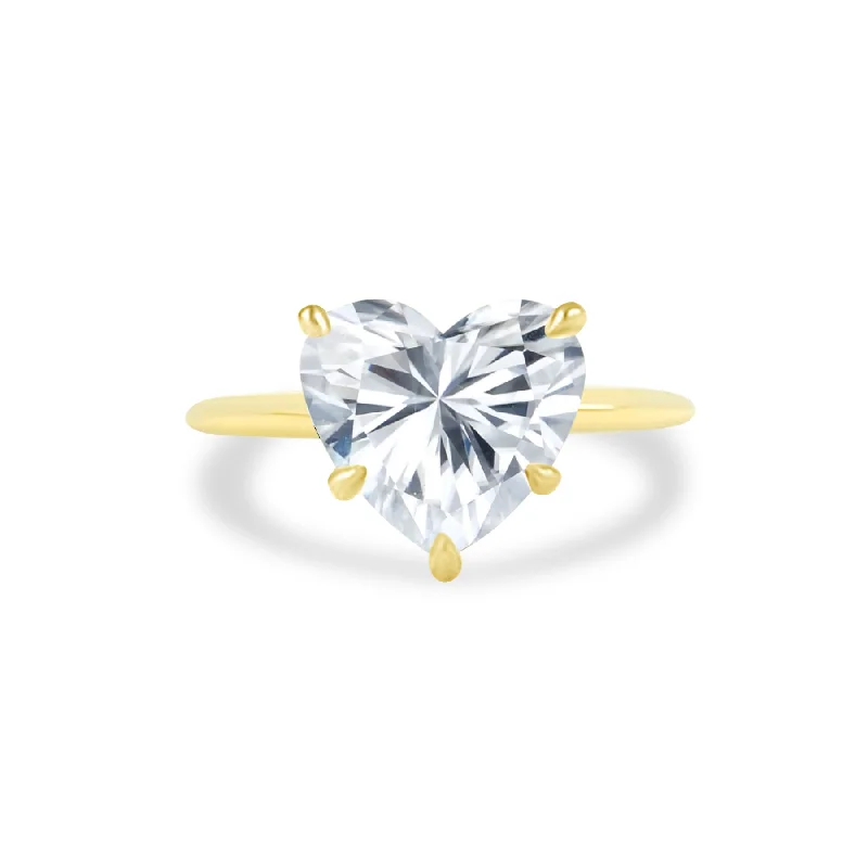 Women's rings vivid-gleam-Heart Cut Solitaire