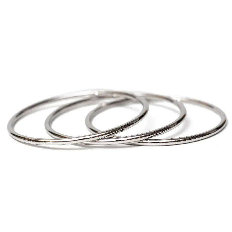 elegant bracelets for women -Silver Luxe Bangle Bracelets