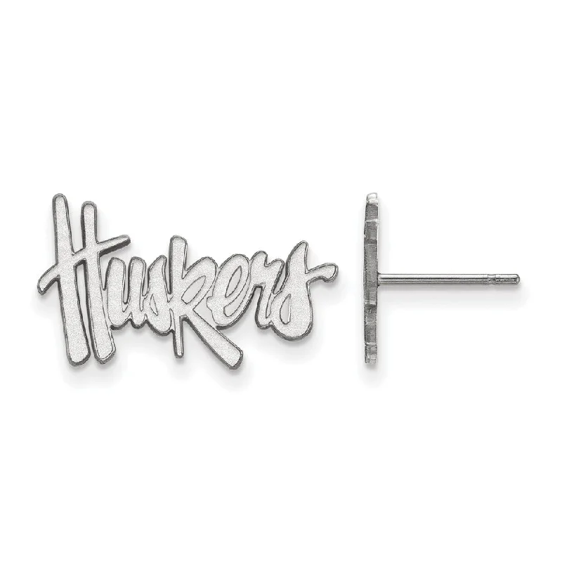 artistic earrings for women -Sterling Silver University of Nebraska Small 'Huskers' Post Earrings