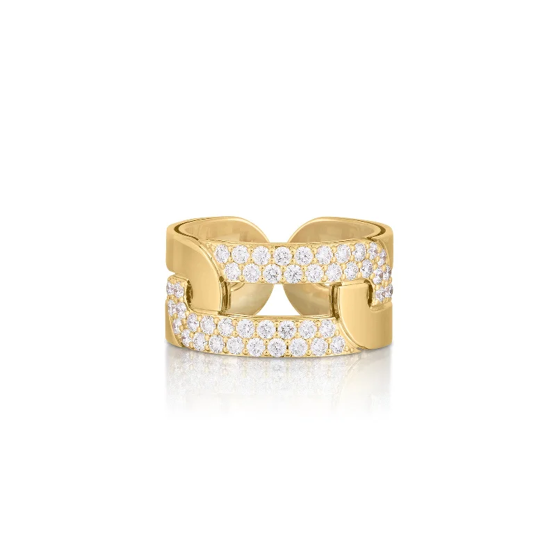 Women's rings blush-detail-Navarra Wide Ring with Diamonds