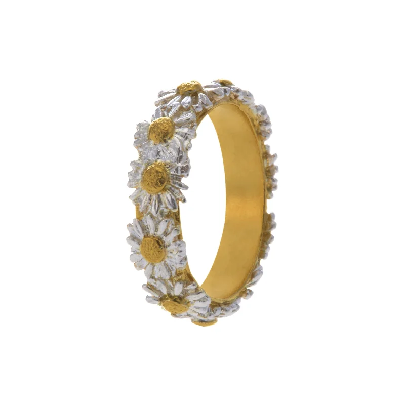 Women's rings apricot-blush-Alex Monroe Daisy Wreath Ring