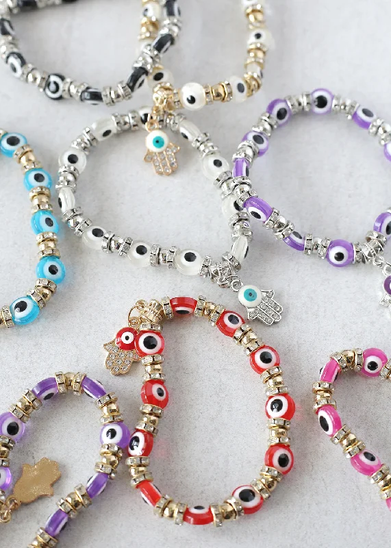 sun and moon bracelets for women -Hamsa Hand + Evil Eye Bracelet