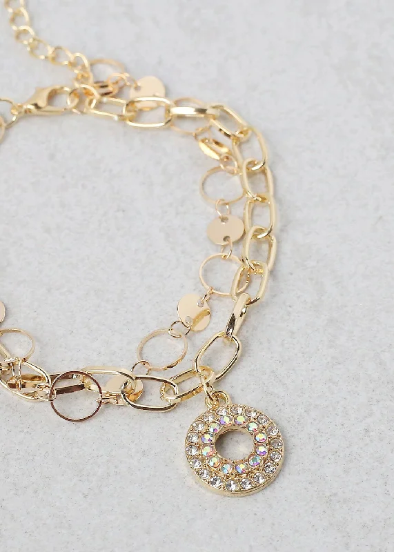 trendy bracelets for women -Ring Chain Bracelet