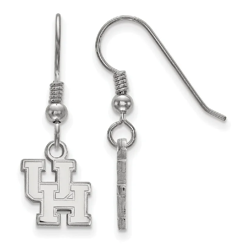 luxury pearl earrings for women -Sterling Silver University of Houston XS (Tiny) Dangle Earrings