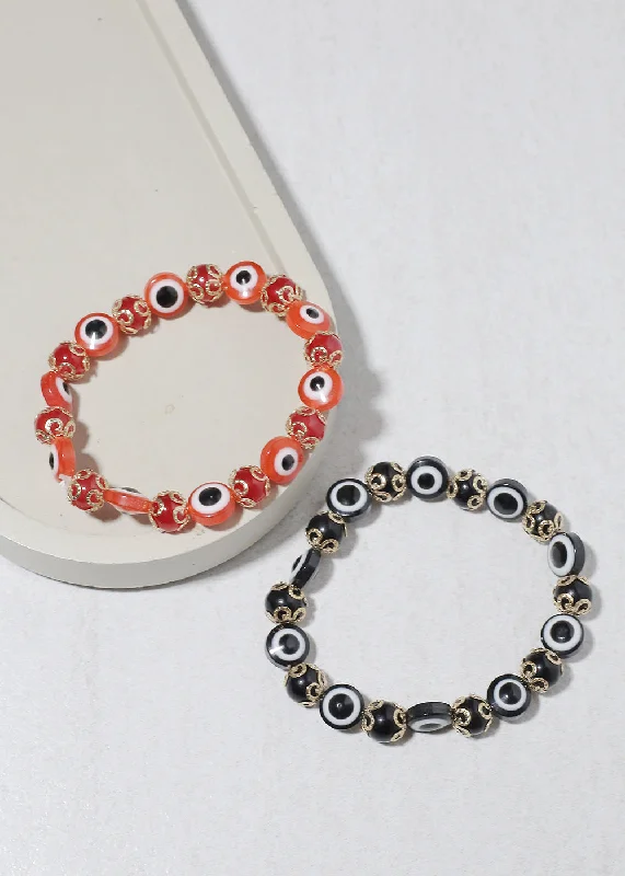 silver bracelets for women -Evil Eye Beaded Bracelet