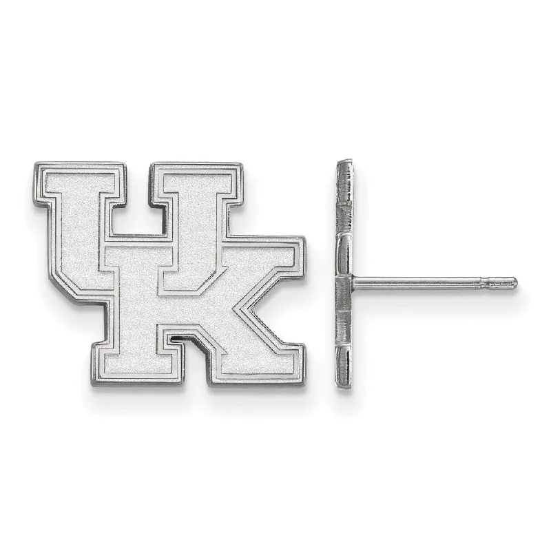 thin hoop earrings for women -14k White Gold University of Kentucky Small 'UK' Post Earrings