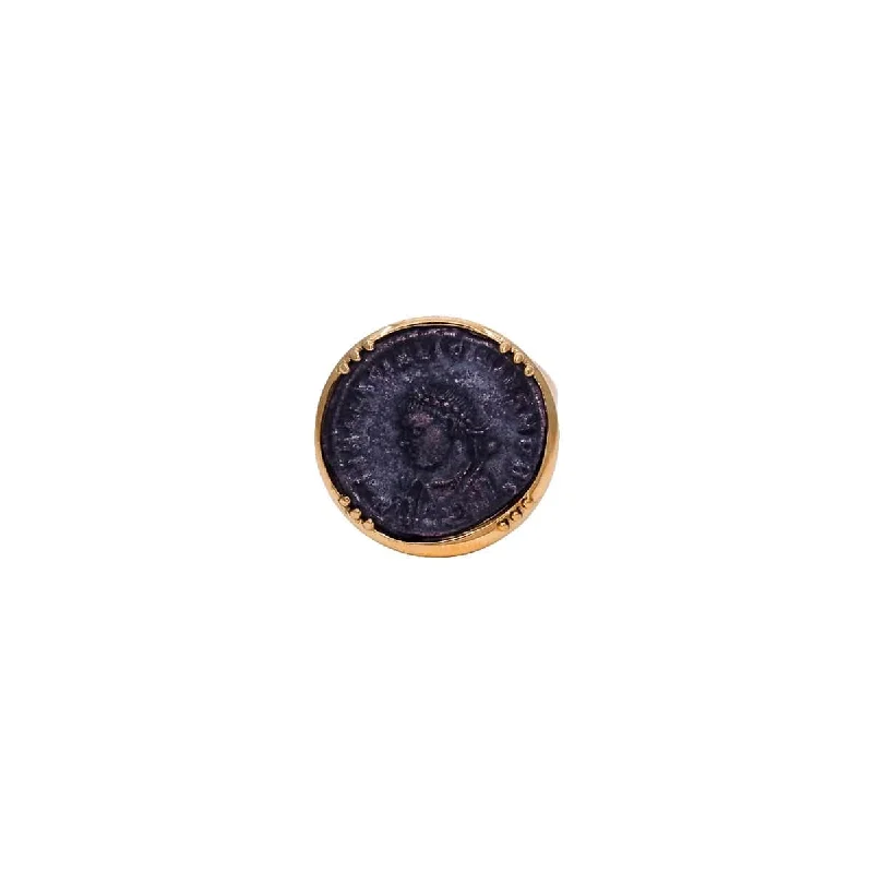 Women's rings apricot-glow-Bronze Roman Coin Ring