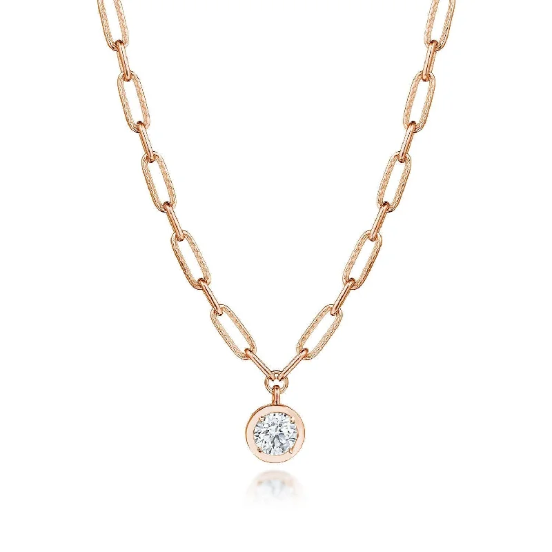 sterling silver necklaces for women -TACORI Allure | Petite Diamond Link Necklace - 1.54ct FP813RD75LDPK