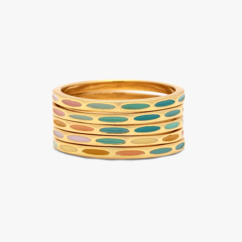 Women's rings blush-detail-Ombre Ring Stack