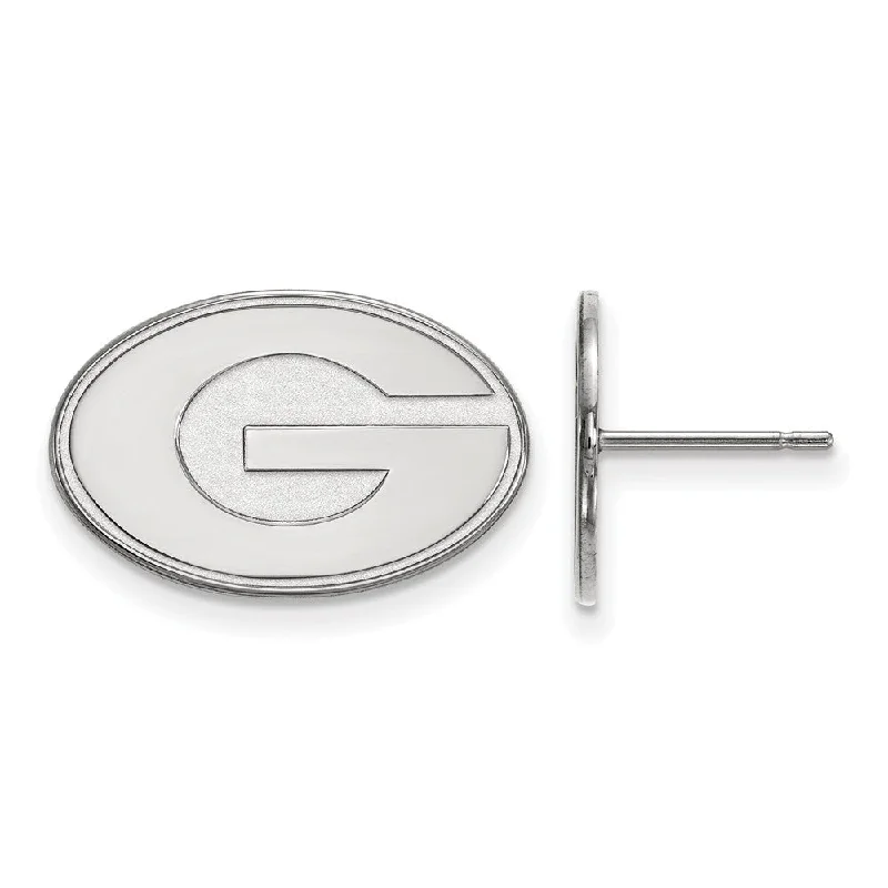 stud earrings for women -10k White Gold University of Georgia Small Initial G Post Earrings