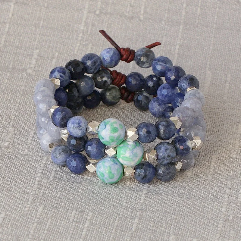 chunky bracelets for women -Home is Where the Military Sends Us Bracelet - Blue | A Military Tribute Bracelet