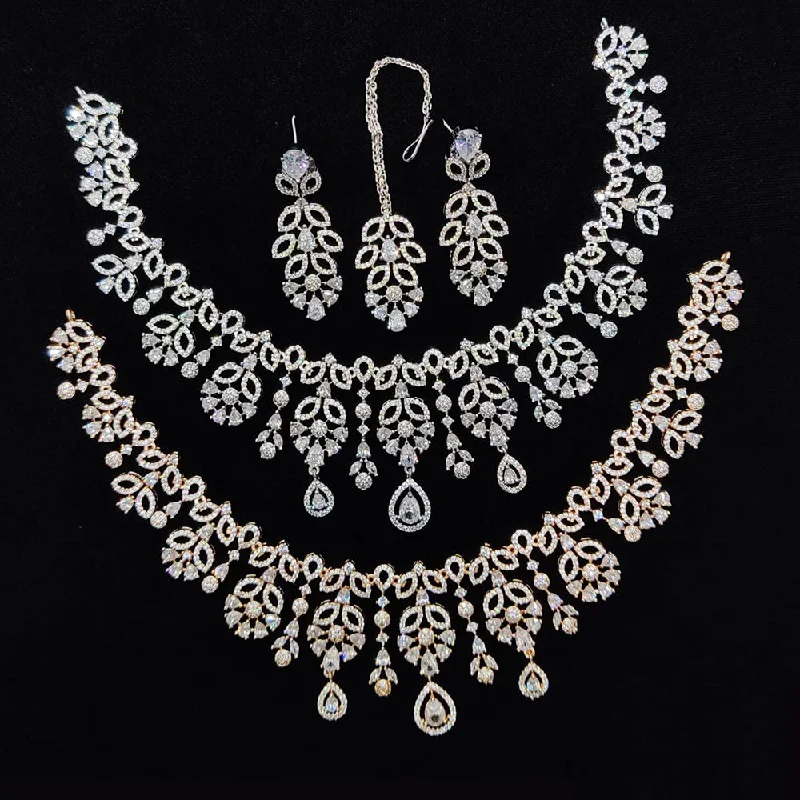 crystal necklaces for women -JCM American Diamonds Necklace Set