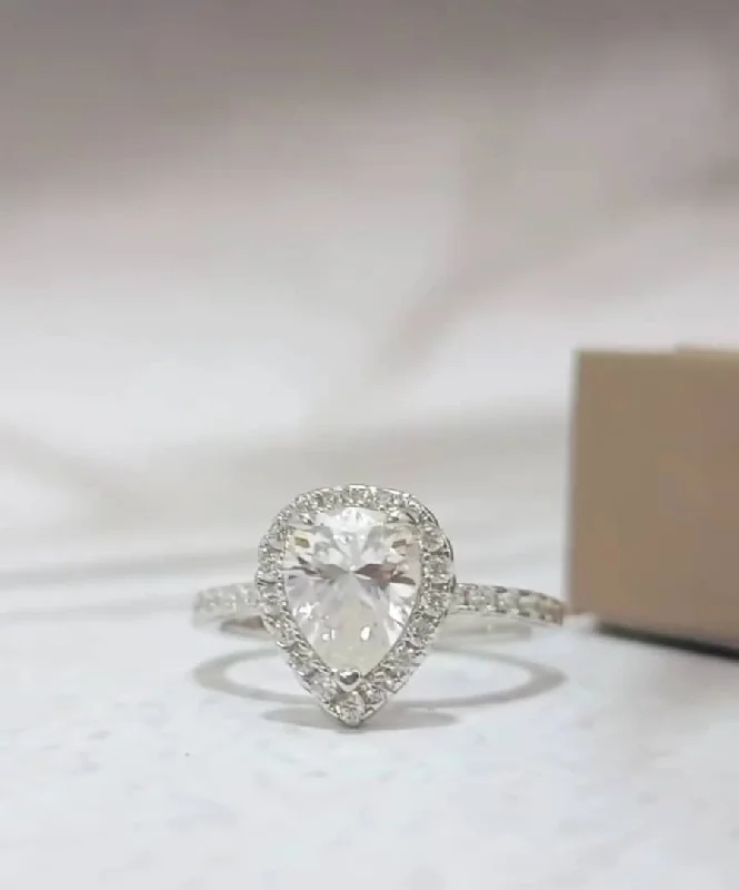 celestial moon engagement rings for women -Lorraine Moissanite Engagement Ring