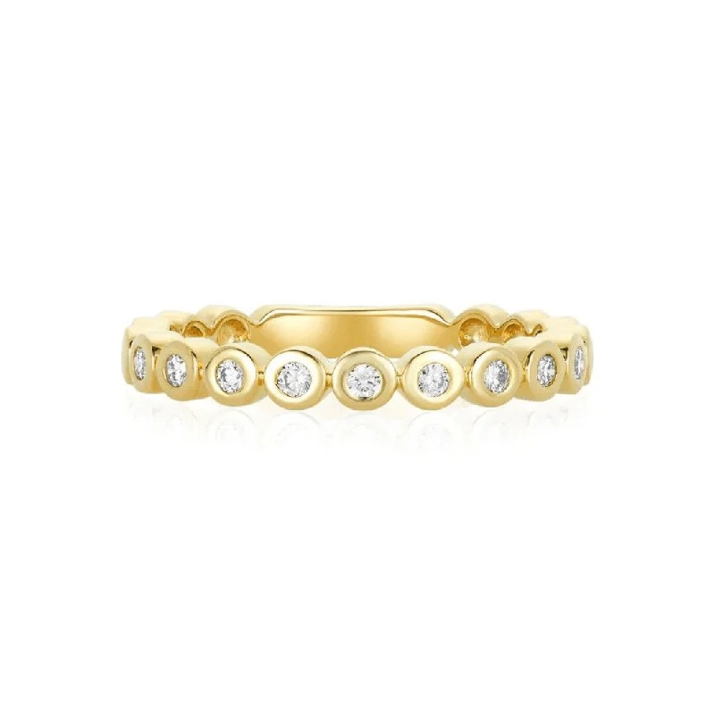 Women's rings rare-citrine-Diamond Bezel Band