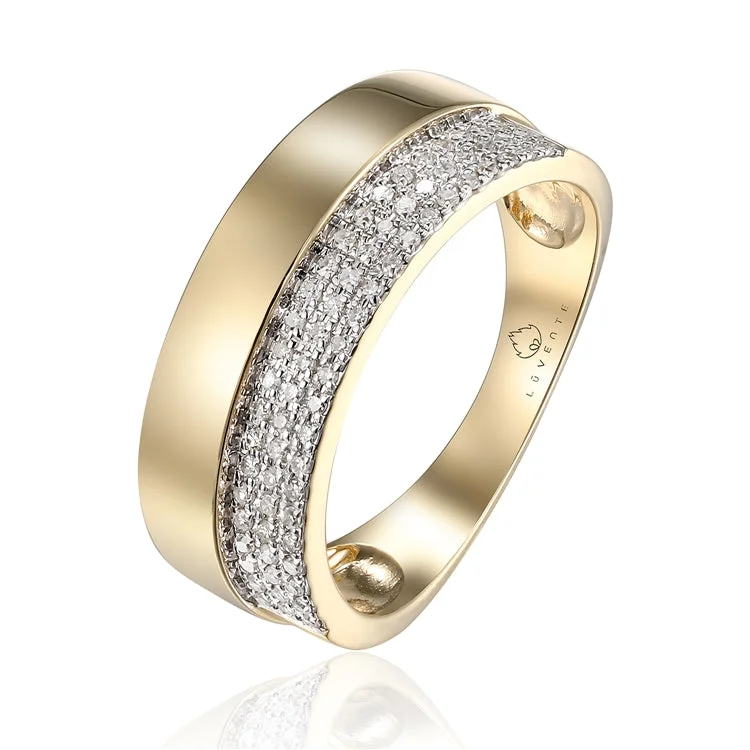 Women's rings radiant-arc-Luvente 14k Diamond Fashion Ring R03643