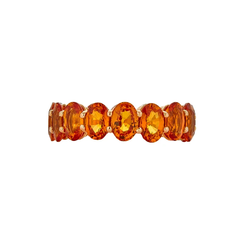 Women's rings whimsical-edge-Orange Sapphire Eternity Band