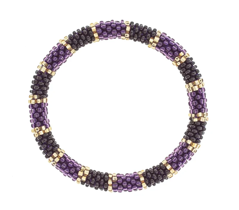 vintage-inspired bangles for women -Game Day Roll-On® Bracelet <br> Purple & Black