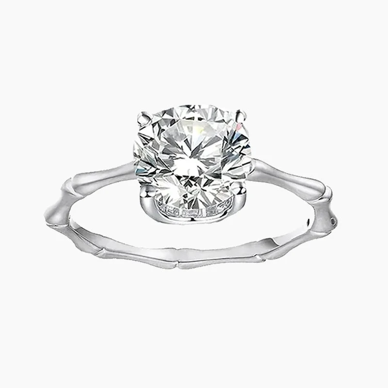 floral engagement rings for women -Classic Sterling Silver Cushion Cut Engagement Ring