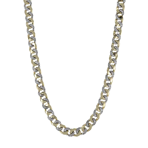 pearl necklaces for women -Men's Necklace In 14k Gold With Diamonds LP4920