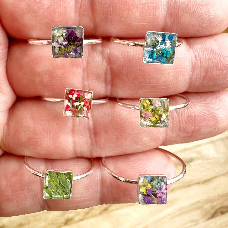 Women's rings luxe-spark-Botanical Flower Rings - BG 153