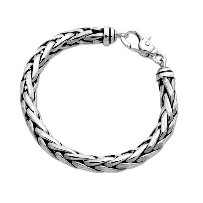 stylish name bracelets for women -Ladies Wide Woven Bracelet