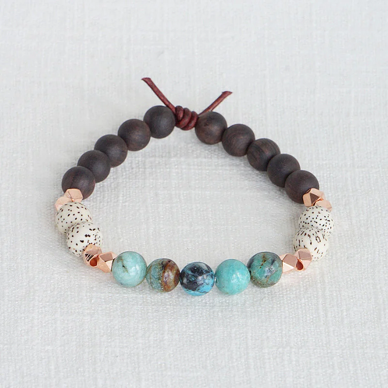 delicate bracelets for women -Perseverance - Blue African Opal | Essential Oil Diffuser Bracelet