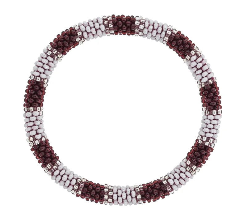 wedding bracelets for women -Game Day Roll-On® Bracelet <br> Maroon & White