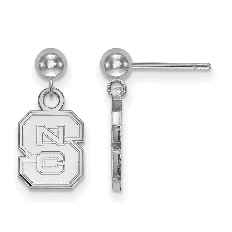 vintage earrings for women -Sterling Silver North Carolina State 'NCS' Dangle Earrings