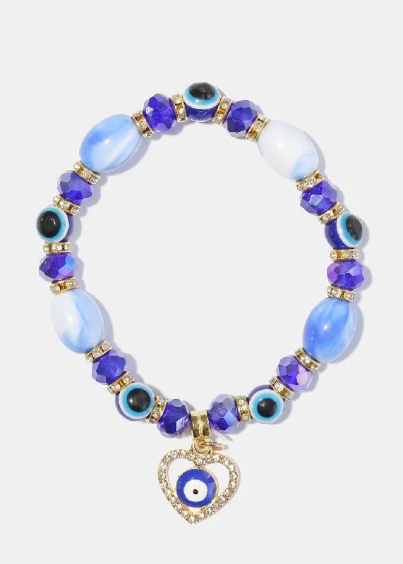 high-end bracelets for women -Blue Evil Eye Bracelet