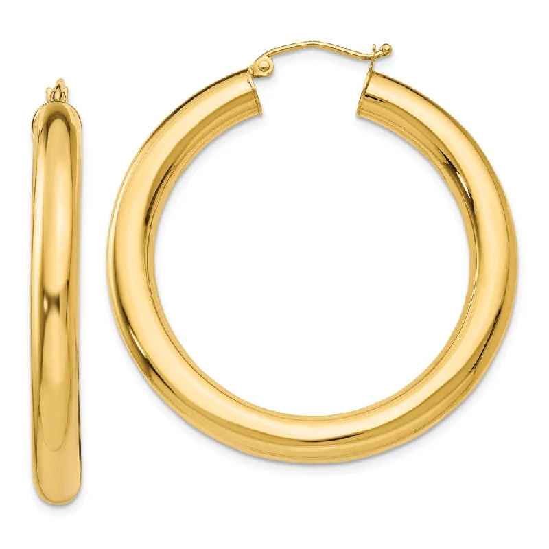 celestial moon earrings for women -5mm, 14k Yellow Gold Classic Round Hoop Earrings, 40mm (1 1/2 Inch)